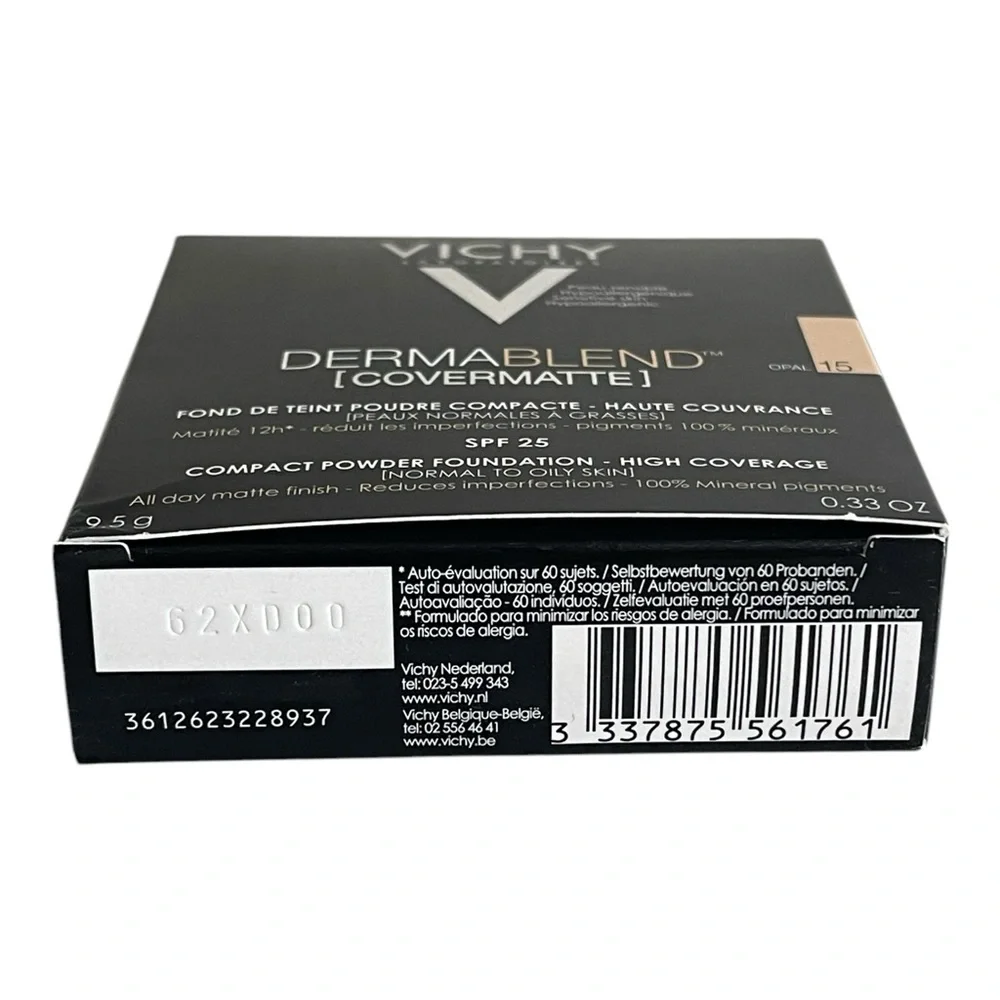 Vichy Dermablend Covermatte Compact Powder Foundation Colour 15 Opal SPF 25 New